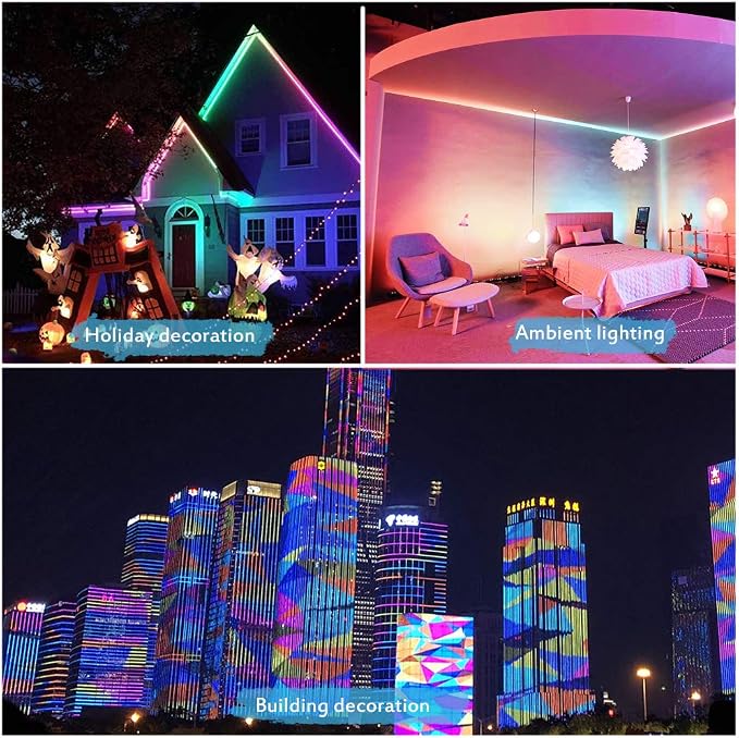 ALITOVE 32.8ft WS2811 Addressable RGB LED Strip Light 24V 5050 SMD IP67 | Waterproof Color Changing 24 Volt LED Light Strip, Programmable Cuttable LED Pixel Strip, for DIY Project, No Adapter