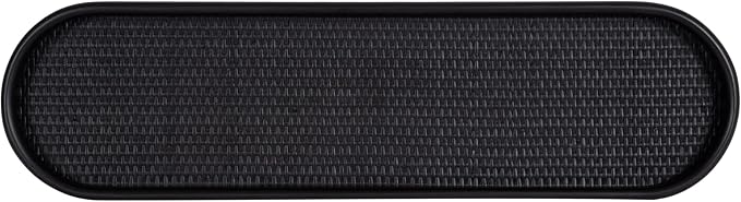 Kate and Laurel Planche Decorative Capsule Woven Tray with Solid Wood Frame; 27 x 8; Black; Modern Slim Wood Rectangle Serving Tray for Living Room