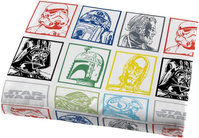 Jay Franco Kids Sheet Set with Fitted, Flat Sheets & Pillow Cover - Ultra-Soft Bedding with Pillowcase for Room Decor, Multi - Star Wars, 4 Piece Full