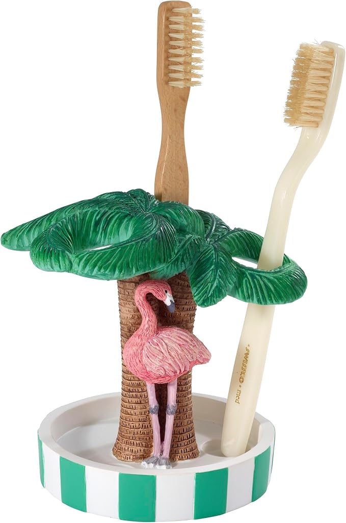 Avanti Linens - Toothbrush Holder, Durable Countertop Accessories, Stylish Bath Decor (Flamingo Paradise Collection)