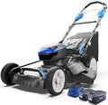Wild Badger Power 40V 21-in Cordless Self-Propelled Lawn Mower, 2 Batteries | 21-in brushless self-propelled mower for larger lawns; 7 cut heights, 4-in-1 clippings and two 40V 4.0Ah batteries.