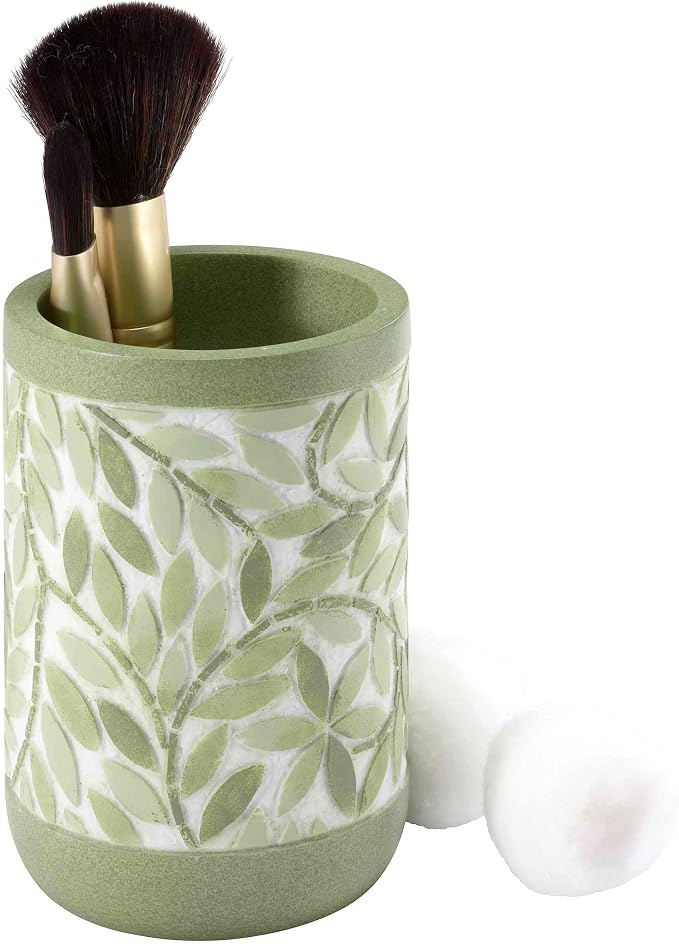 Avanti Linens - Tumbler, 100% Hand-Painted Resin Bathroom Accessories, Botanical Home Decor (Stratford)