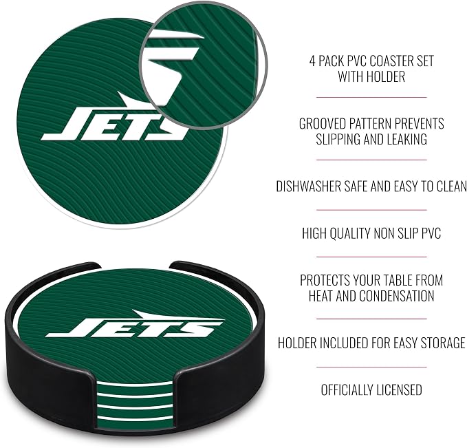 Rico Industries NFL Football Classic Favorites: PVC Coaster Set (4-Pack)
