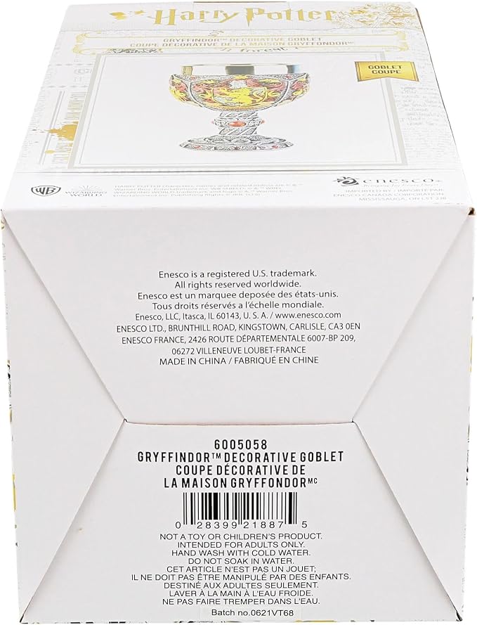 Enesco Wizarding World of Harry Potter Gryffindor Decorative Goblet Figurine, 7.09 Inch, Multicolor