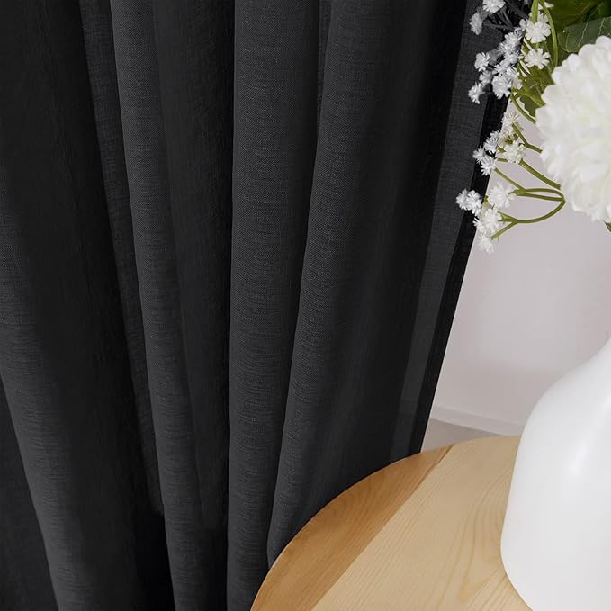 Tollpiz Short Sheer Curtain Linen Textured Living Room Curtains Sheer Light - Image 3