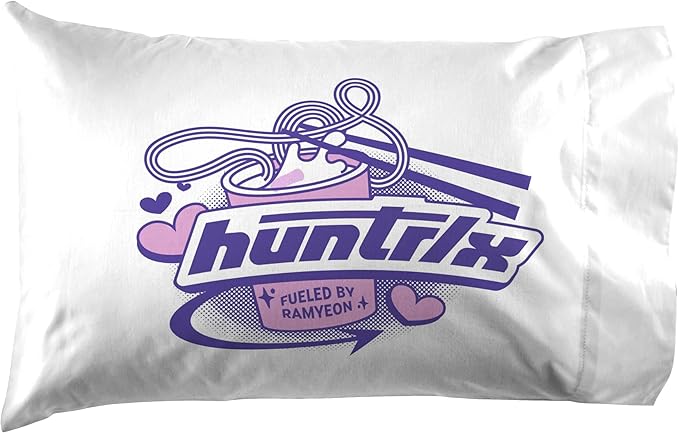 Jay Franco Kids Sheet Set with Fitted, Flat Sheets & Pillow Cover - Ultra-Soft Bedding with Pillowcase for Room Decor, White - Kpop Demon Hunters, 4 Piece Queen