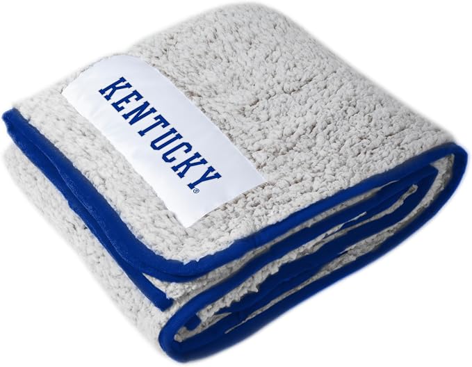 Logo Brands NCAA Frosty Fleece Blanket (50" x 60") – Soft & Warm Sherpa Material with Team Logo, Team Color Trim, Great Gift for Alumni & Students