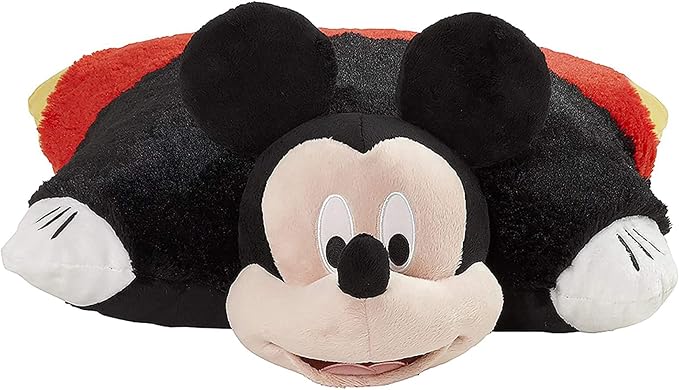 Pillow Pets Disney Mickey Mouse, 16" Plush Toy | Soft Plush Pillow Companion, Unfastens into a Cozy Pillow at Night, Machine Washable, BPA and Phthalates Free