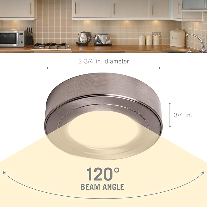 Armacost Lighting PureVue LED Puck Light, White, 4000K, 223412 | Dimmable, Under Cabinet, 2.75 Inch Diameter, Hardwired, Low Voltage, Bright White Light