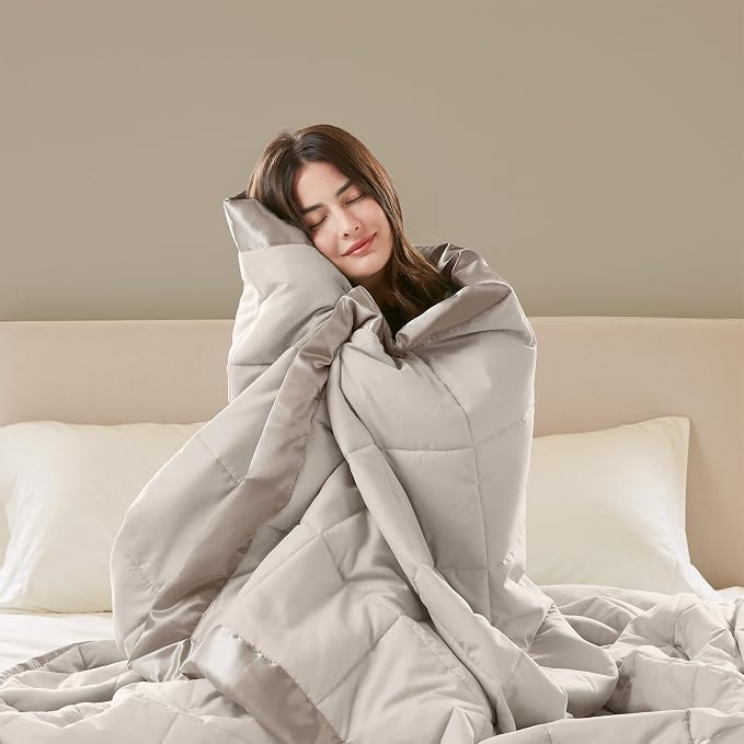 Madison Park Windom Down Alternative Blanket, Premium 3M Scotchgard Moisture Wicking Treatment, Lightweight and Soft Bed Cover For All Season, Satin Trim, Grey Twin | Lightweight Windom Blanket Premium 3M Scotchgard Moisture Wicking Treatment, OEKO TEX...