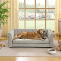 Dog Sofa Couch for Medium to Large Dogs, 55" Memory Foam Pet Sofa Couch with Washable Fabric, Durable Elevated Dog Bed with Legs, Removable Cushion for Medium and Large Dogs, Beige