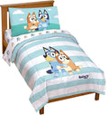 Jay Franco Bluey & Bingo 4 Piece Toddler Bedding Set, Kids Comforter Set | Bed in a Bag, Comforter Sheets Pillowcase, Official Brand, Soft Microfiber, Machine Washable, Easy Care, Kids Gift