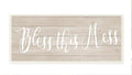 Stupell Industries Bless This Mess Family Home Inspirational Word Textured Wood Design Wall Plaque Art by Anna Quach, 7 x 0.5 x 17, Multi-Color