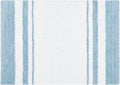 Madison Park Reversible Spa Rug 100%-Cotton Striped Ultra Soft Water Fast Bath Non-Slip Absorbent Quick Dry Mats for Tub, Shower Room, and Bathroom, 20"x30", Blue (MP72-6210) | Quick Dry, Ultra Soft, Pile, Machine Washable, Plush, OEKO-TEX Certified