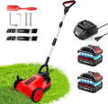 Mini Cordless Lawn Mower, 9 Inch Electric Grass Cutter, Red | Lightweight Push Mower with 2 x 21V 4.0Ah Batteries,Brushless Motor, Adjustable Cutting Heights for Small Yard & Garden