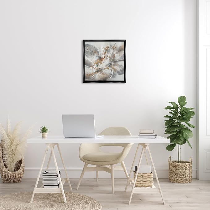 Abstract Floral Bloom Gallery, 24 x 24 Inch Canvas in Floater Frame | Stupell Industries · By K. Nari · Ready to hang · Made in USA