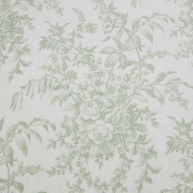Laura Ashley - Reversible Throw Blanket, 50 x 70, Ultra Soft Plush Blanket for Blanket for Bed & Couch, Cozy Decorative Throw, Toile Delight Green