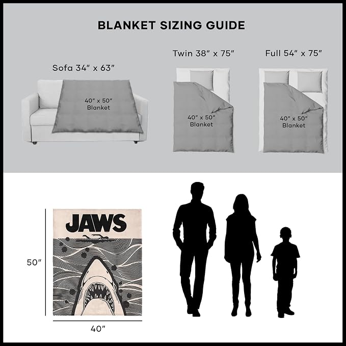 Northwest Jaws Duotone Poster Silk Touch Throw Blanket 40x50 inches