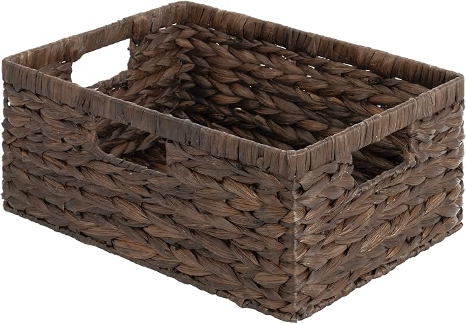 StorageWorks Wicker Storage Baskets,Decorative Baskets for Home Decor,1Pack | Water Hyacinth Wicker Storage Baskets for Shelves,Shelf Baskets for Organizing,Large Basket,Decorative Baskets for Storage