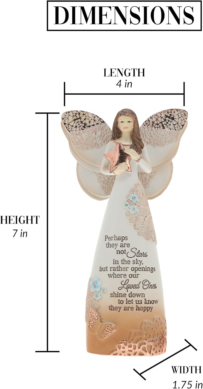 Pavilion Gift Company 19045 Light Your Way Memorial Stars in The Sky Angel Figurine, 7-1/2-Inch , Blue