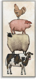 Vintage Farm Animals Country Stack, 10 x 24 Inch Framed Giclée Print | Stupell Industries · By Leah Noel Art · Ready to hang · Fits living room or family room · Made in USA
