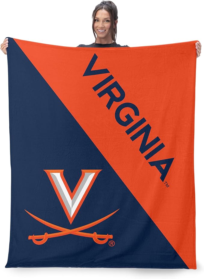 Northwest NCAA Silk Touch Throw Blanket, Ultra Soft Plush Polyester, Lightweight Warm Decorative Fan Gift, 46 x 60 in