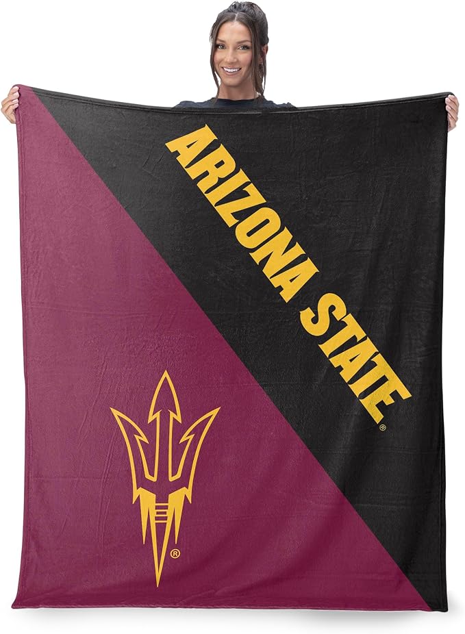 Northwest NCAA Silk Touch Throw Blanket, Ultra Soft Plush Polyester, Lightweight Warm Decorative Fan Gift, 46 x 60 in