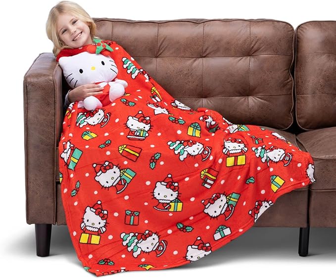 Hello Kitty Gifty Kitty Character Hugger Pillow & Silk Touch Throw Blanket Set 40x50 Inches