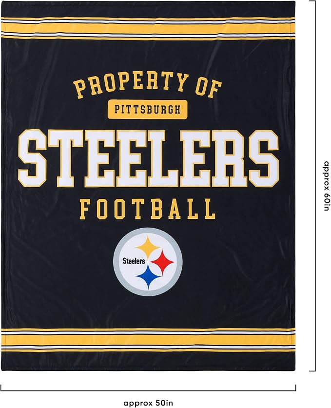 FOCO NFL Unisex-Adult NFL Team Logo Property 60" x 50" Sherpa Plush Throw Blanket