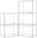 LXLXXL Acrylic Box Display Case, 5-Pack XL Stackable Storage Bins with Lid | Stackable Storage Bin X-Large 5 Pack, Clear Acrylic Display Case With Magnetic Lid, Dustproof Showcase for Figures Cosmetics