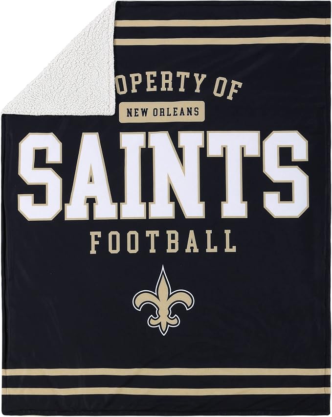 FOCO NFL Unisex-Adult NFL Team Logo Property 60" x 50" Sherpa Plush Throw Blanket