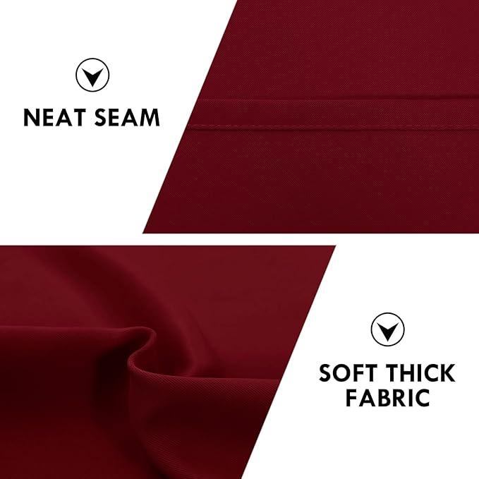 DWCN Christmas Blackout Curtains Room Darkening Thermal Insulated Bedroom Curtains Window Curtain Panels, 52 x 84 inches Long, Set of 2 Burgundy Rod Pocket Drapes