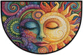Moon Half Round Door Mat Semi Circle Rug Half Moon Doormat | Soft Washable Mandala Boho Welcome Entrance Mat for Outdoor Indoor Floor Bedroom Bathroom Home Kitchen Festival Decor
