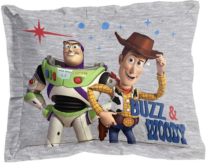 Jay Franco Disney Pixar Story 4 All The Toys Full Bed Set, Blue | Woody Buzz Jessie, Comforter Sheets Shams Pillowcases, Official Brand, Soft Microfiber, Machine Washable, Kids Gift