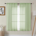 Gwine Light Green Sheer Curtains 72 Inches Long 2 Panels Set by Gwine
