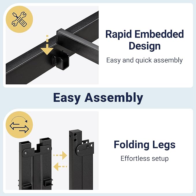 Allewie Twin Bed Frame, 14 inch Metal Beds with Storage Space, Black | Heavy-Duty Metal Platform Beds, Large Under-Bed Storage Space, No Box Spring Needed, Easy Assembly