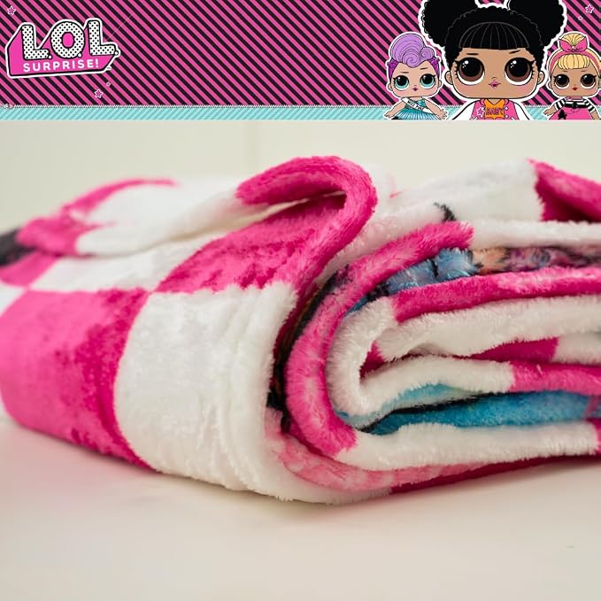 LOL Surprise! Kids Bedding Super Soft Plush Throw Blanket, 46 in x 60 in, (Officially Licensed Product) by Franco