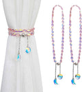 PEDOBO Magnetic Curtain Tiebacks, 2 Pack Crystal Beaded Sun & Moon Pendants by PEDOBO