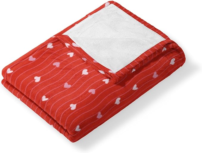 NORTHWEST Valentine's Day, Line Hearts, Silk Touch Throw Blanket 50 x 60 Inches