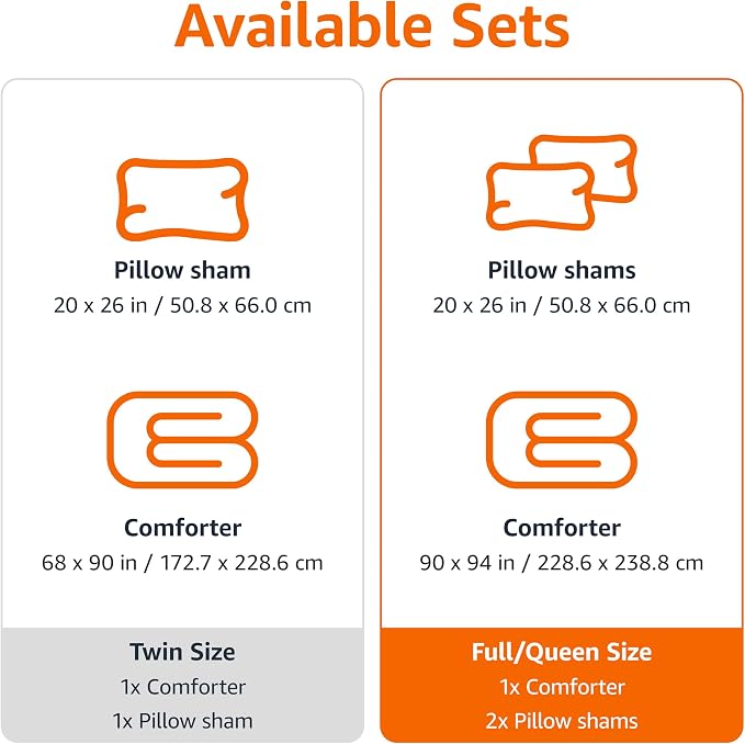 Amazon Basics Kids' 3 Piece Lightweight Cotton Shell Reversible Comforter Set with Sham, USCTP Certified Cotton Shell, Full/Queen, Unicorns and Rainbows