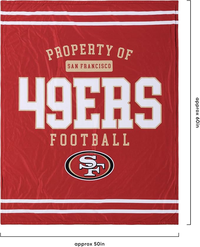 FOCO NFL Unisex-Adult NFL Team Logo Property 60" x 50" Sherpa Plush Throw Blanket