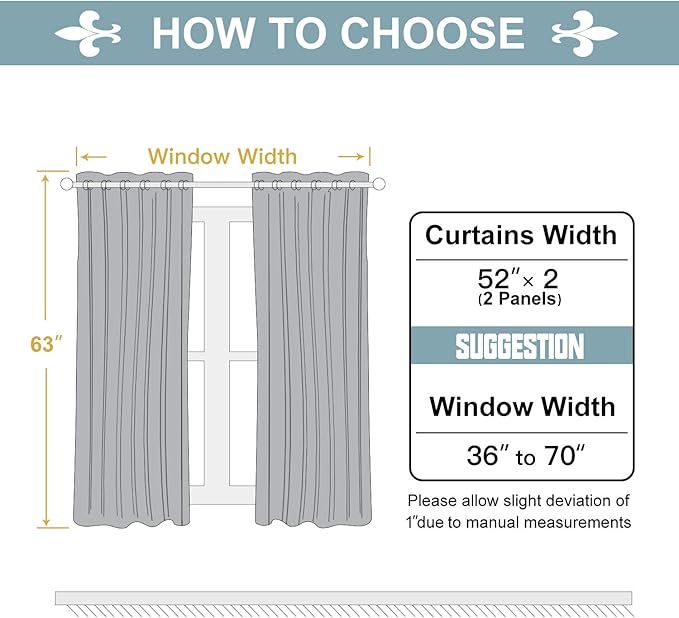 ChrisDowa 100% Blackout Curtains for Bedroom with Black Liner, 2 Thick Layers Total Blackout Thermal Insulated Grommet Window Curtains 2 Panels Set (Cappuccino, 52 x 63 Inch)