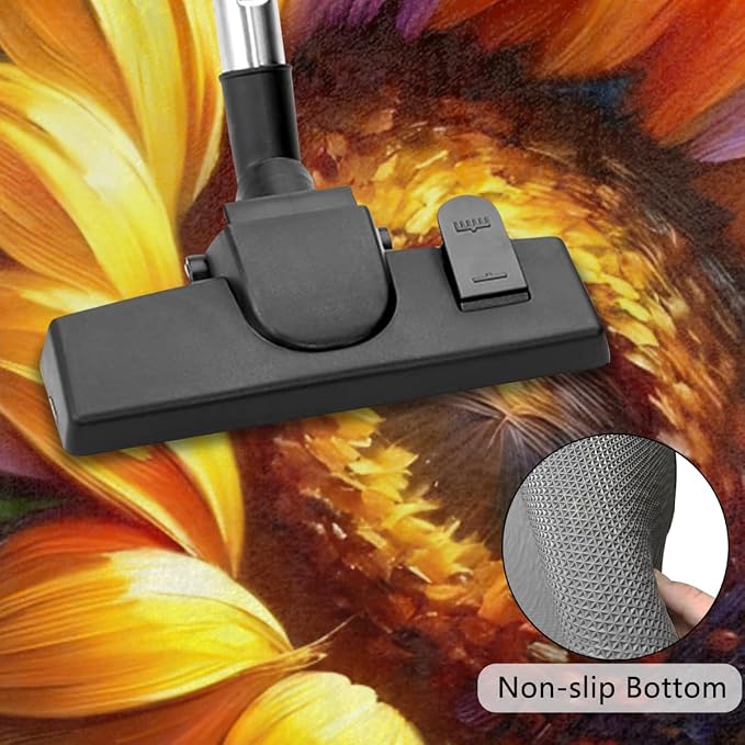 Sunflower Painting Flower Half Round Door Mat Non-Slip Semi Circle Rug Washable Half Moon Floor Rug Absorbent Bathroom Area Rugs for Outdoor Indoor Fireplace Mat Entryway Kitchen Decor Rugs