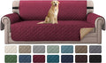 H.VERSAILTEX Sofa Slipcover for Dogs/Cats/Pets Sofa Cover Quilted Furniture Protector with Non Slip Elastic Strap Water Resistant Sofa Covers Couch Covers Seat Width to 66" (Sofa, Red/Tan)