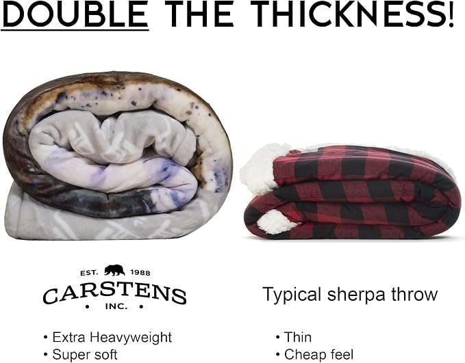 Carstens, Inc. Dean Crouser Plush Sherpa Fleece Oversized Throw Blanket 54" x 68", A Moment's Rest