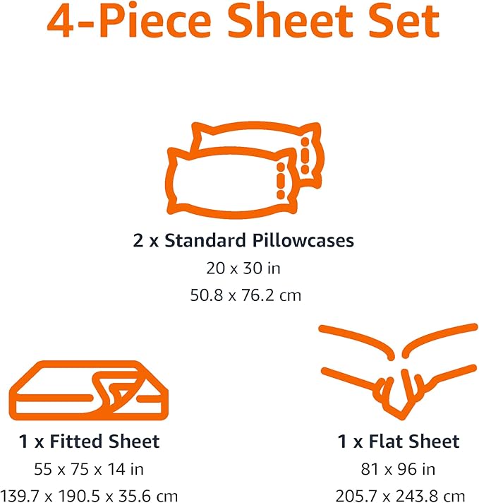Amazon Basics Microfiber Kids' Sheet Set with Pillowcase, 4-Piece, Full, Green Stripes