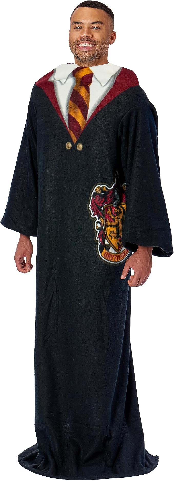 Northwest Harry Potter Comfy Throw Blanket with Sleeves, 48 x 71 Inches, Gryffindor Rules, Cozy Harry Potter House Uniform