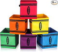 RattanView 6 Pcs 11in Crayon Fabric Storage Bins Classroom Must Have Cubby Basket Bins Return School Treasure Prize Box End of Year Organization for Daycare Elementary Preschool
