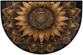 Mandala Golden Vintage Half Round Door Mat Non-Slip Semi Circle Rug Washable Half Moon Floor Rug Absorbent Bathroom Area Rugs for Outdoor Indoor Fireplace Mat Entryway Kitchen Decor Rugs