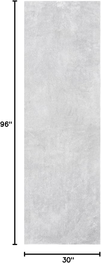 nuLOOM Loni Light Grey Solid Washable Runner Rug, 2' x 8'